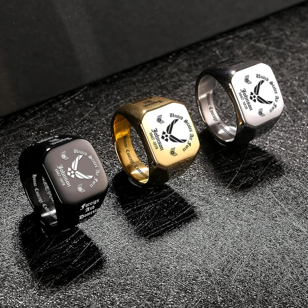 US Air Force , All Gave Some, Some Gave All - Engraved Men's Ring - Image 7