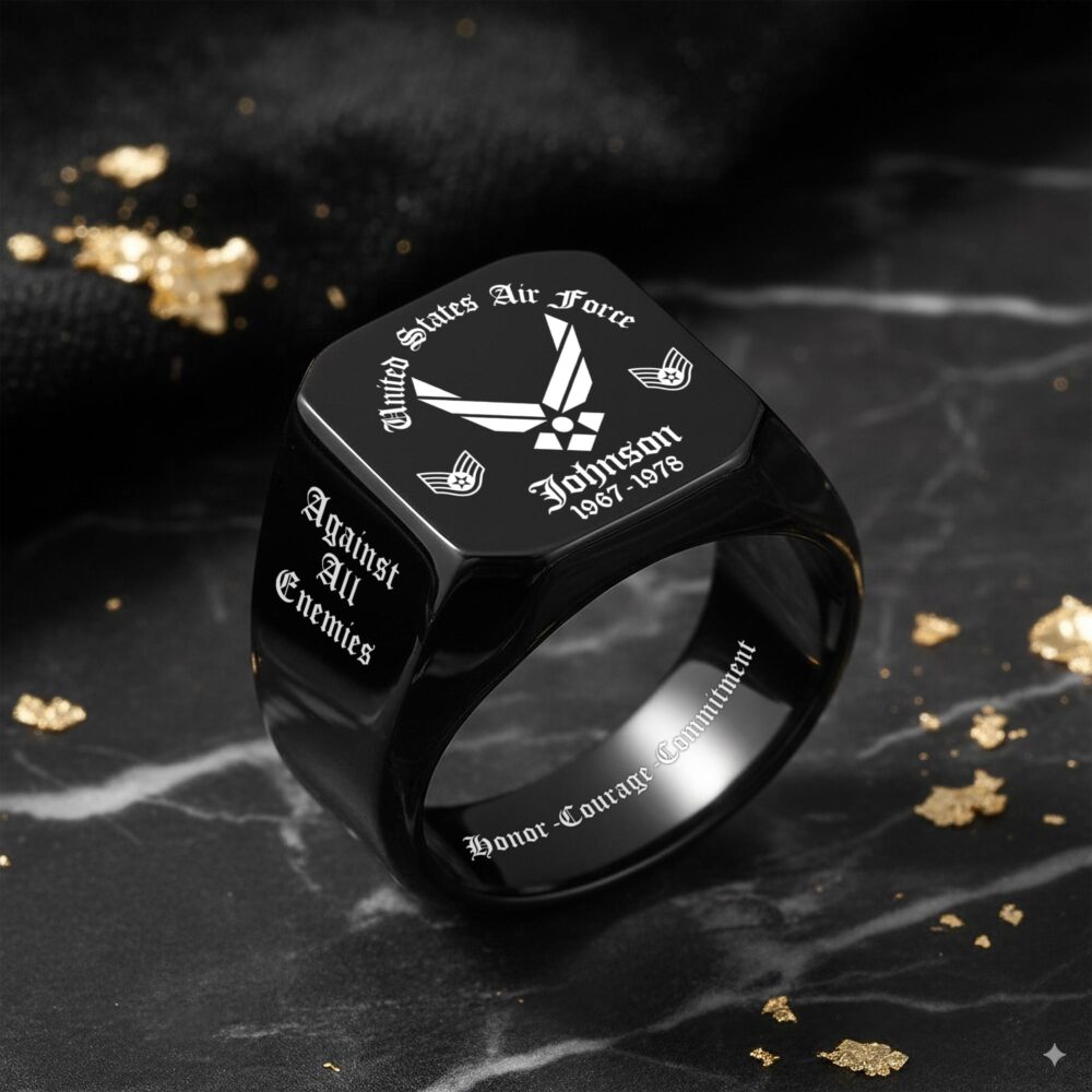 US Air Force , All Gave Some, Some Gave All - Engraved Men's Ring - Image 8