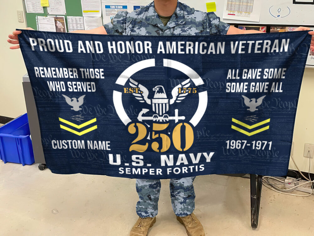 US Navy, E 8 Gold - Flying Flag 4×6 Feet(123×183 Cm) - Image 3