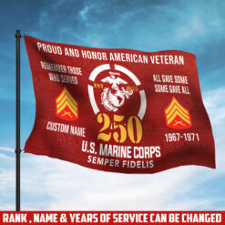US Marine Corps, E 7 Marines Gunnery Sergeant - Flying Flag 3×5 Feet(90×150 Cm)