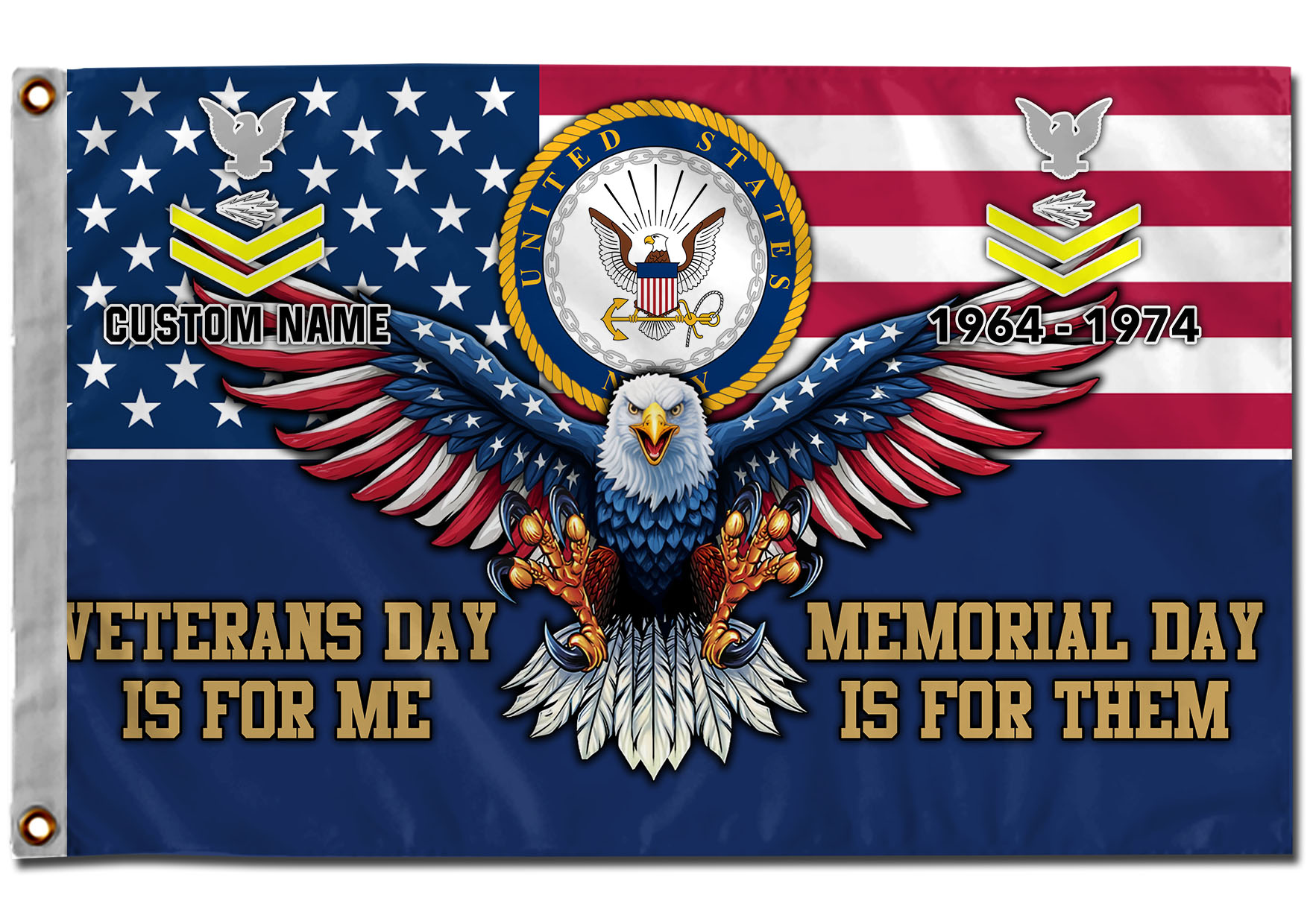 US Navy, No One Gets Left Behind - Flying Flag 3×5 Feet(90×150 Cm) - Image 2