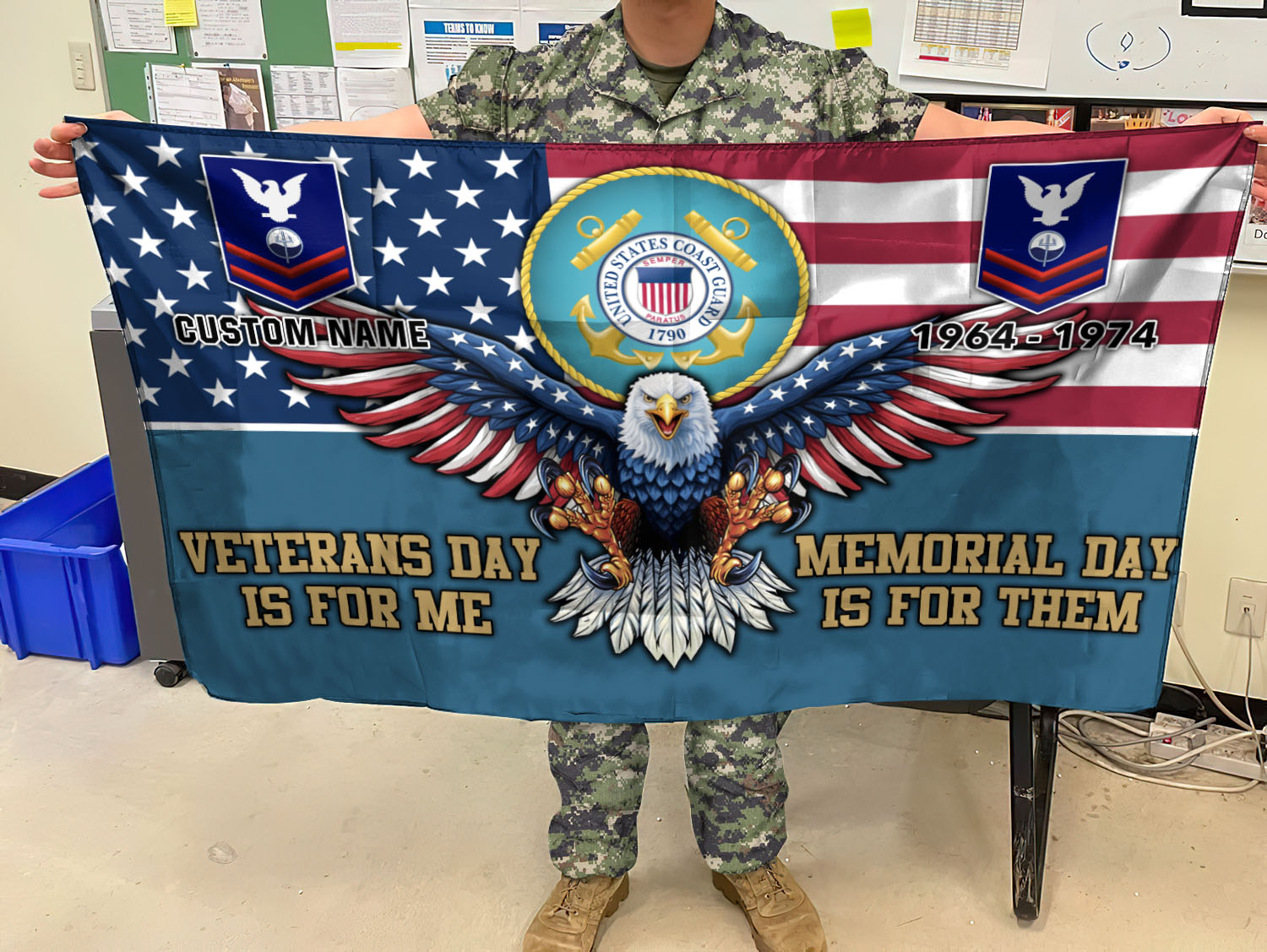 US Coast Guard, Born Ready - Flying Flag 3×5 Feet(90×150 Cm) - Image 2