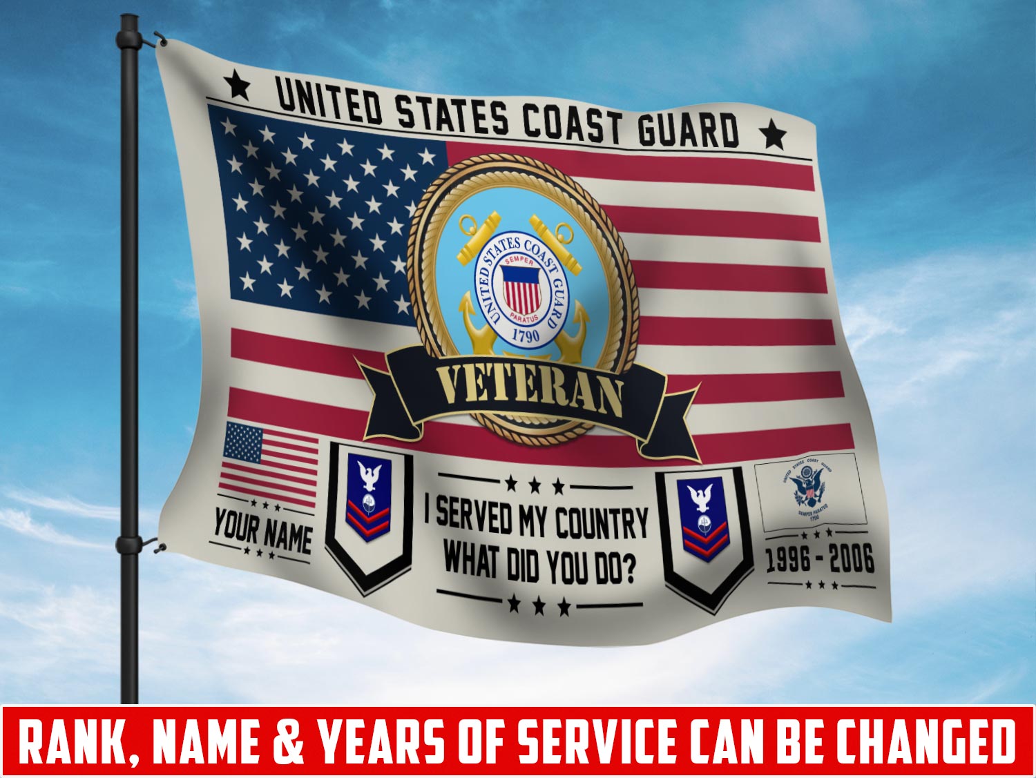 US Coast Guard, Second To None - Flying Flag 3×5 Feet(90×150 Cm)