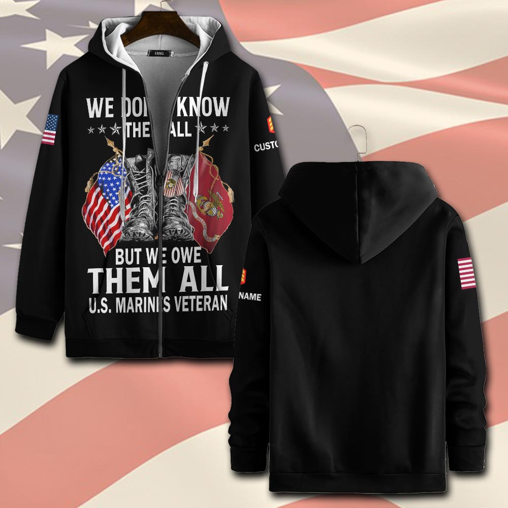 US Marine Corps, Never Retreat, Never Surrender - Zip Hoodie