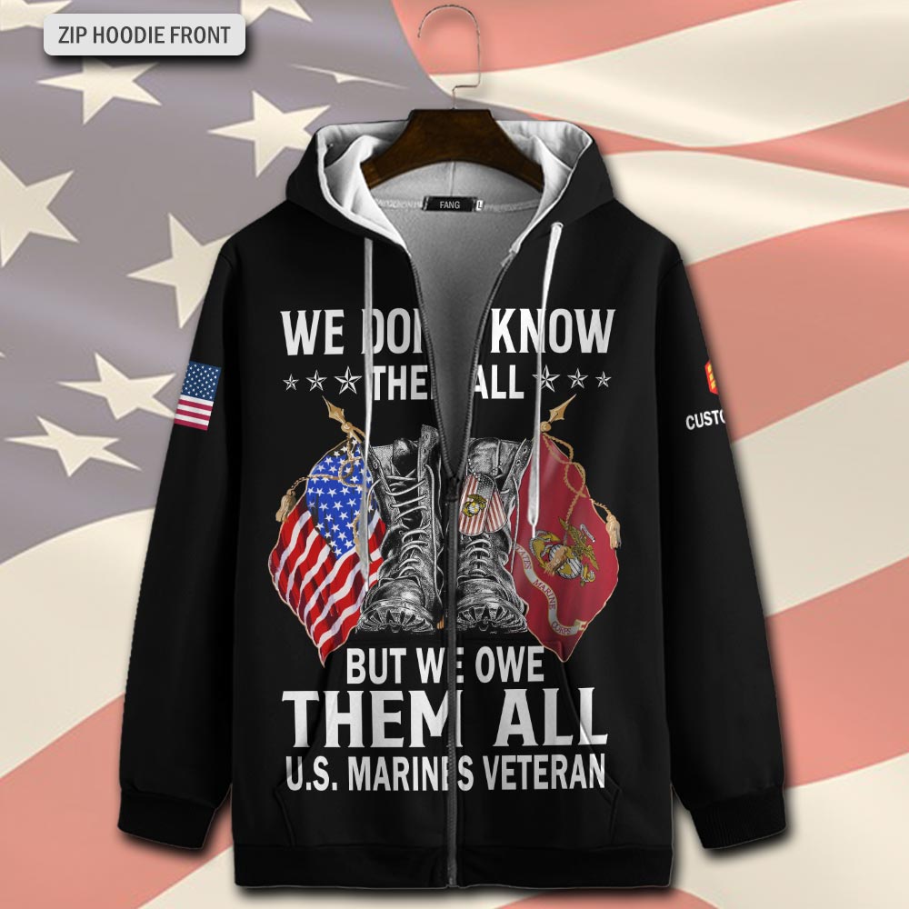 US Marine Corps, Never Retreat, Never Surrender - Zip Hoodie - Image 2