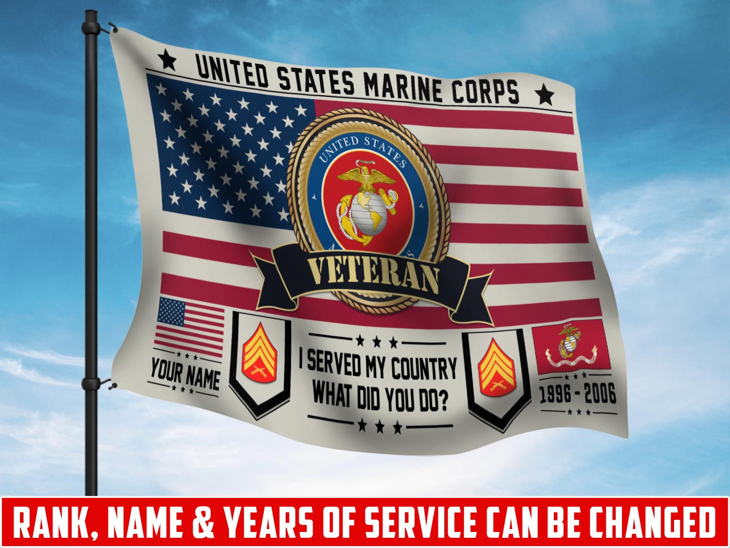 US Marine Corps, O 3 Marines Captain - Flying Flag 3×5 Feet(90×150 Cm)