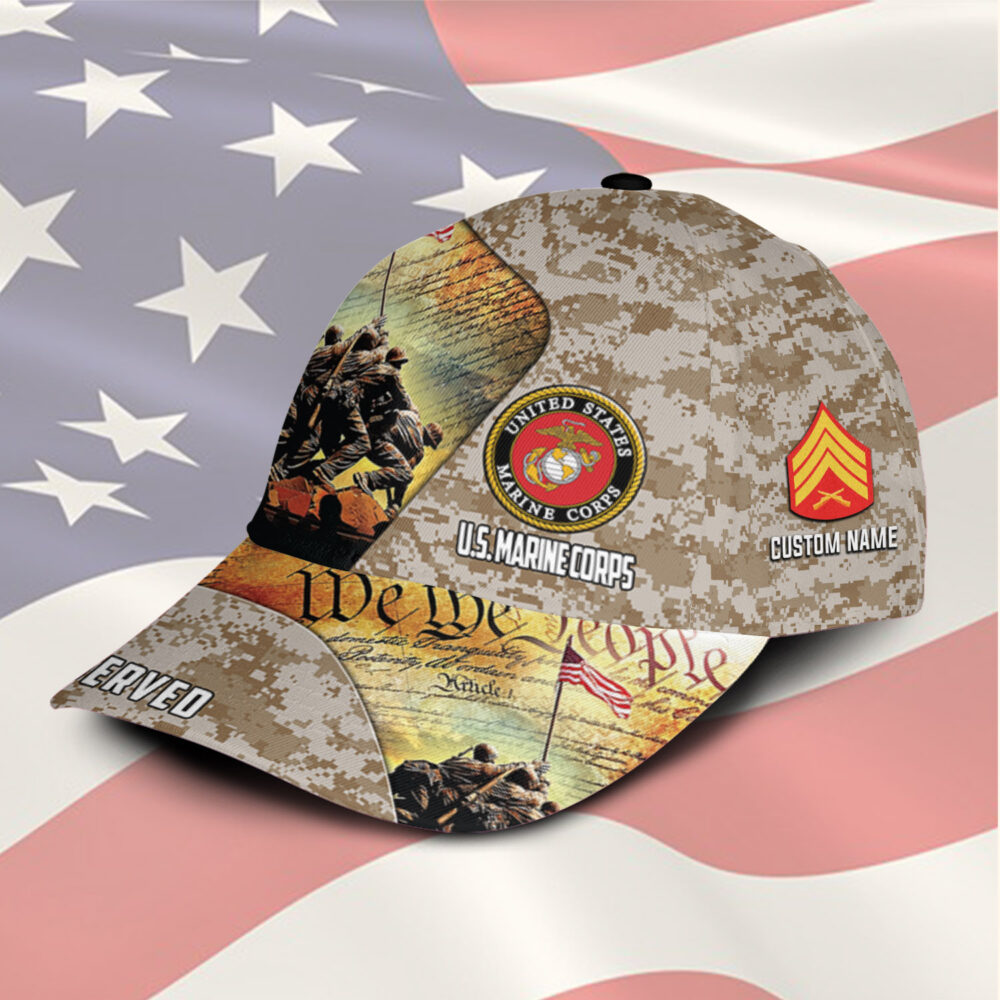 US Marine Corps, Land Of The Free, Because Of The Brave - Classic Cap - Image 2
