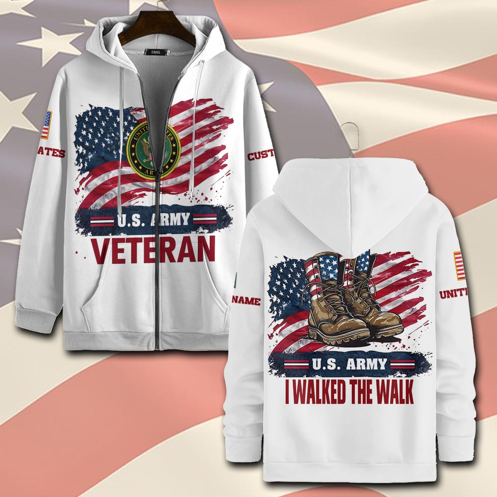 US Army, Duty, Honor, Country - Zip Hoodie