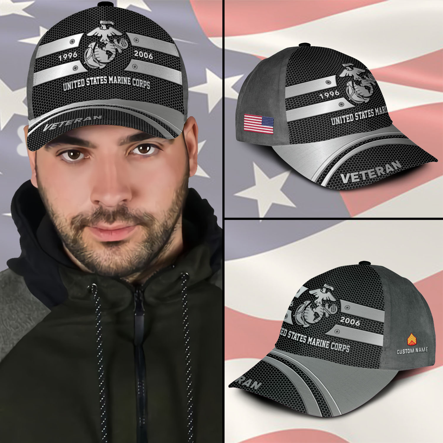 US Marine Corps, E 9 Marines Sergeant Major - Classic Cap - Image 3