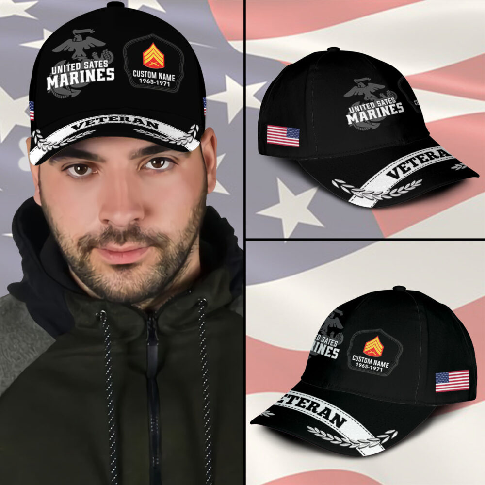 US Marine Corps, E 7 Marines Gunnery Sergeant - Classic Cap - Image 3