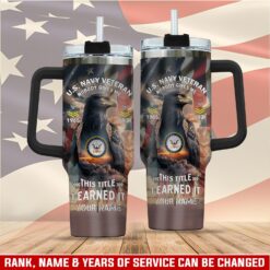 US Navy, Anchors Aweigh - Stainless Steel Tumbler 40oz