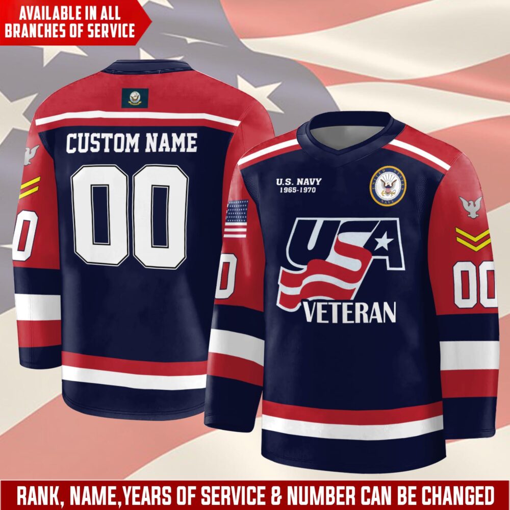 US Navy, Proud Veteran - Hockey Jersey