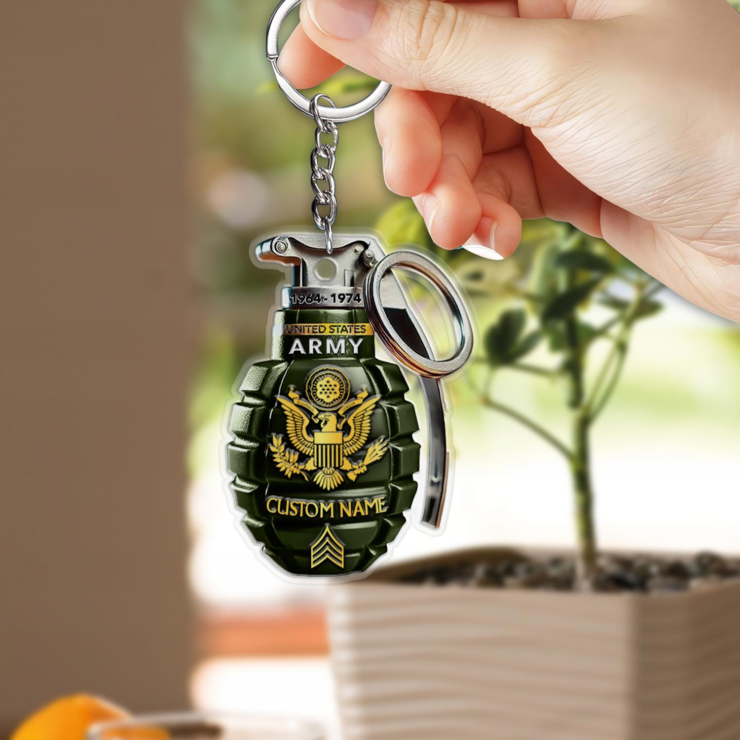 US Army, E 4 Army Corporal - Acrylic Keychain - Image 2