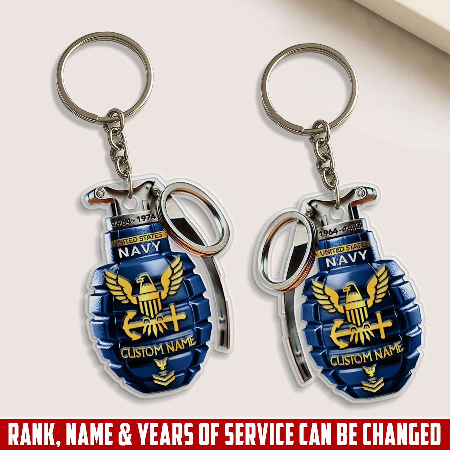 US Navy, American By Birth, Veteran By Choice - Acrylic Keychain