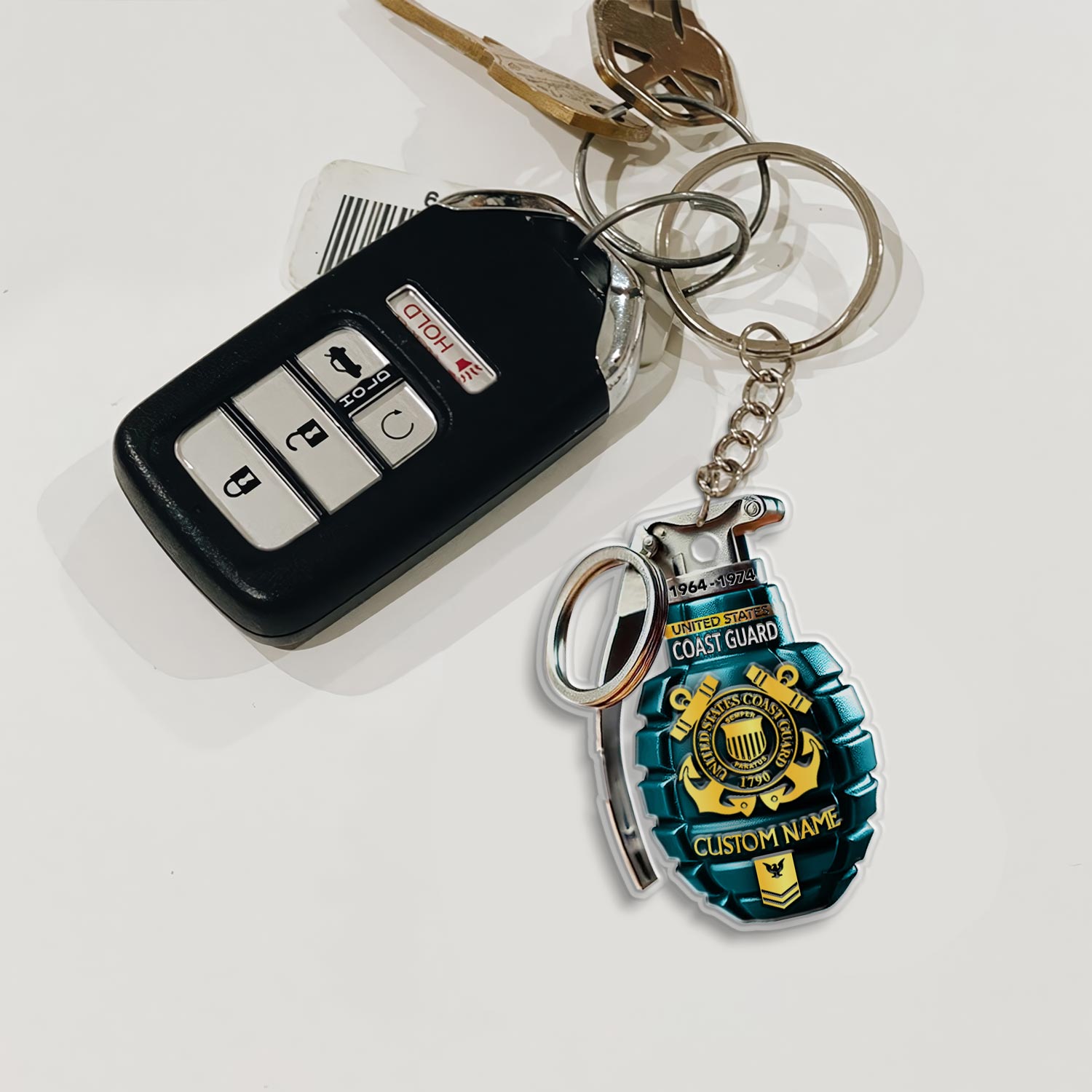 US Coast Guard, Born Ready - Acrylic Keychain - Image 3