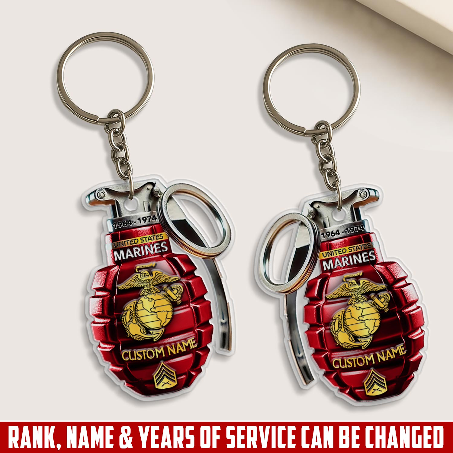 US Marine Corps, W 4 Marines Chief Warrant Officer 4 - Acrylic Keychain