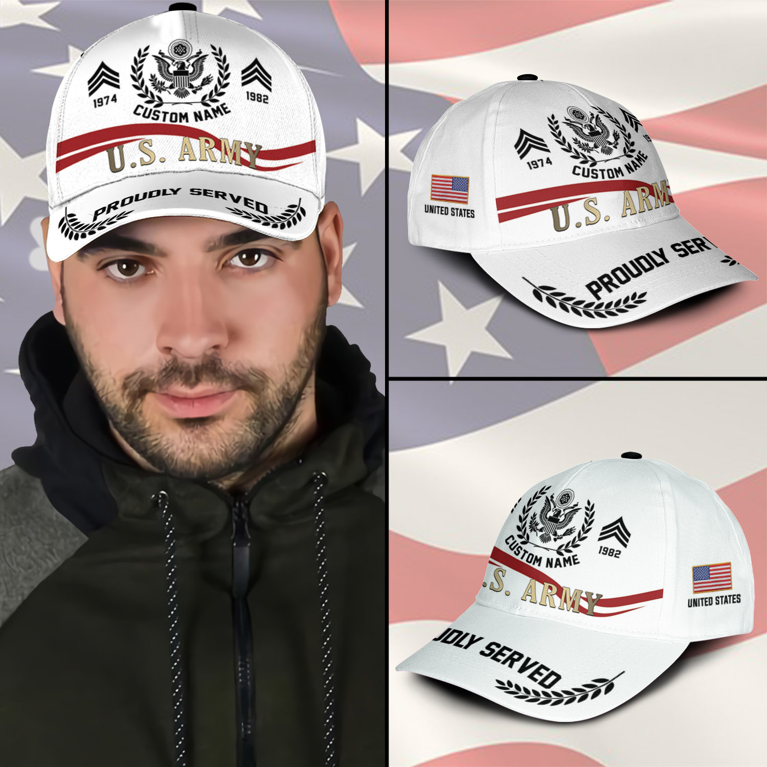 US Army, Honor, Duty, Service - Classic Cap - Image 3