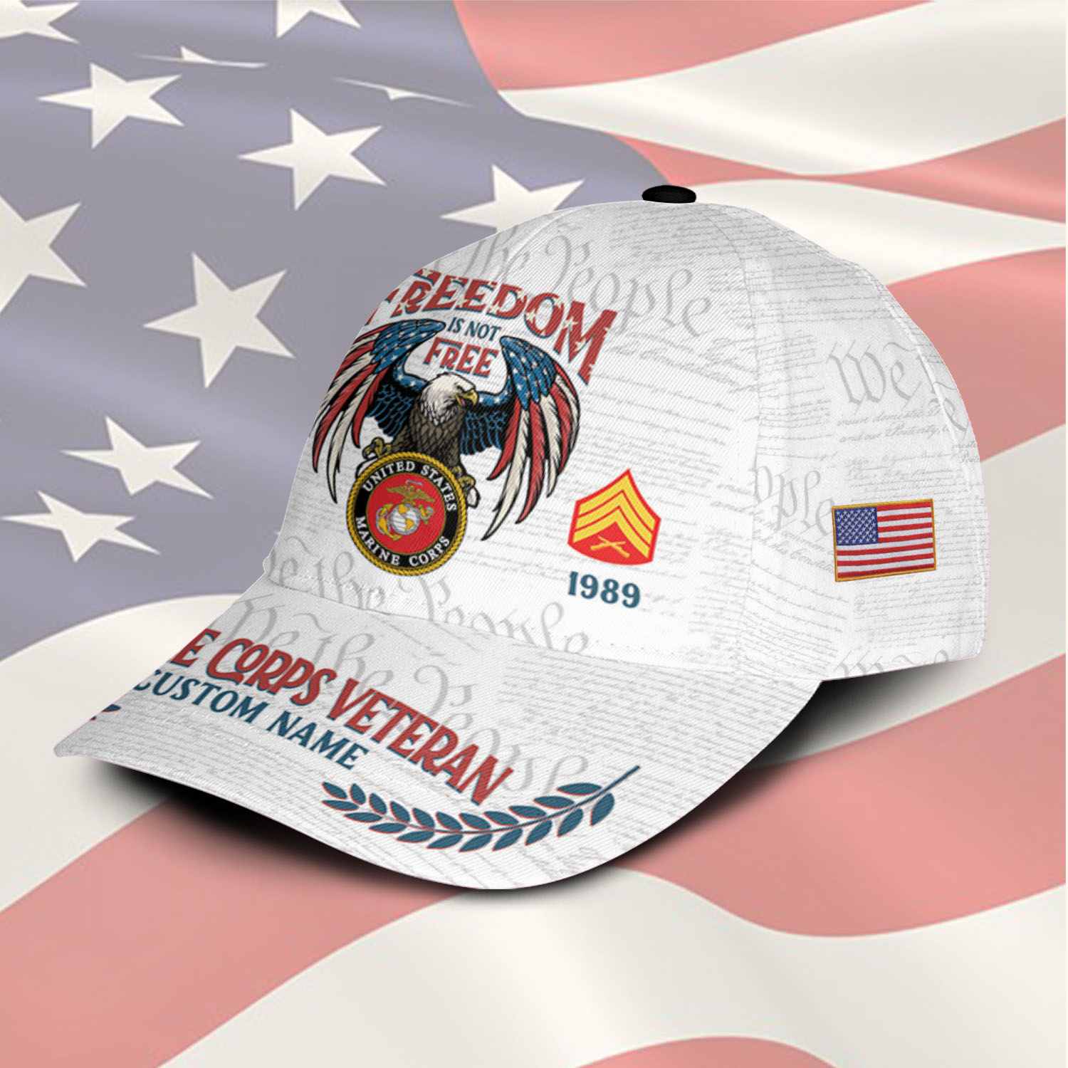 US Marine Corps, Land Of The Free, Because Of The Brave - Classic Cap - Image 2