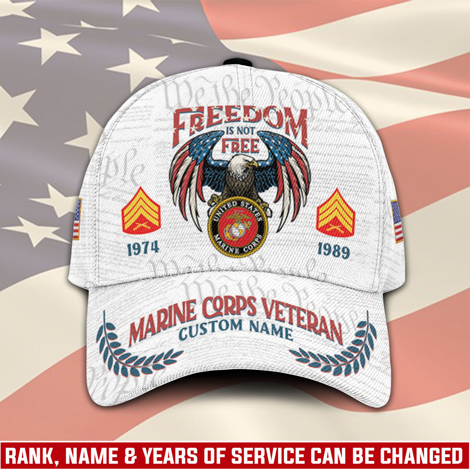 US Marine Corps, Land Of The Free, Because Of The Brave - Classic Cap