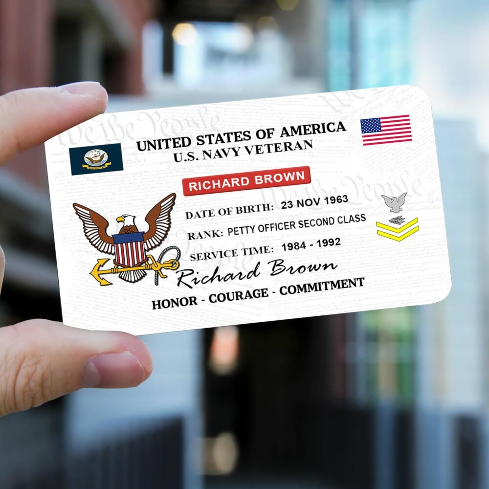 US Navy, Always Courageous - Printed Metal Card - Image 2