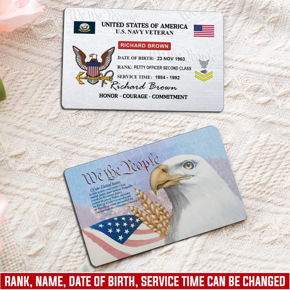 US Navy, Always Courageous - Printed Metal Card