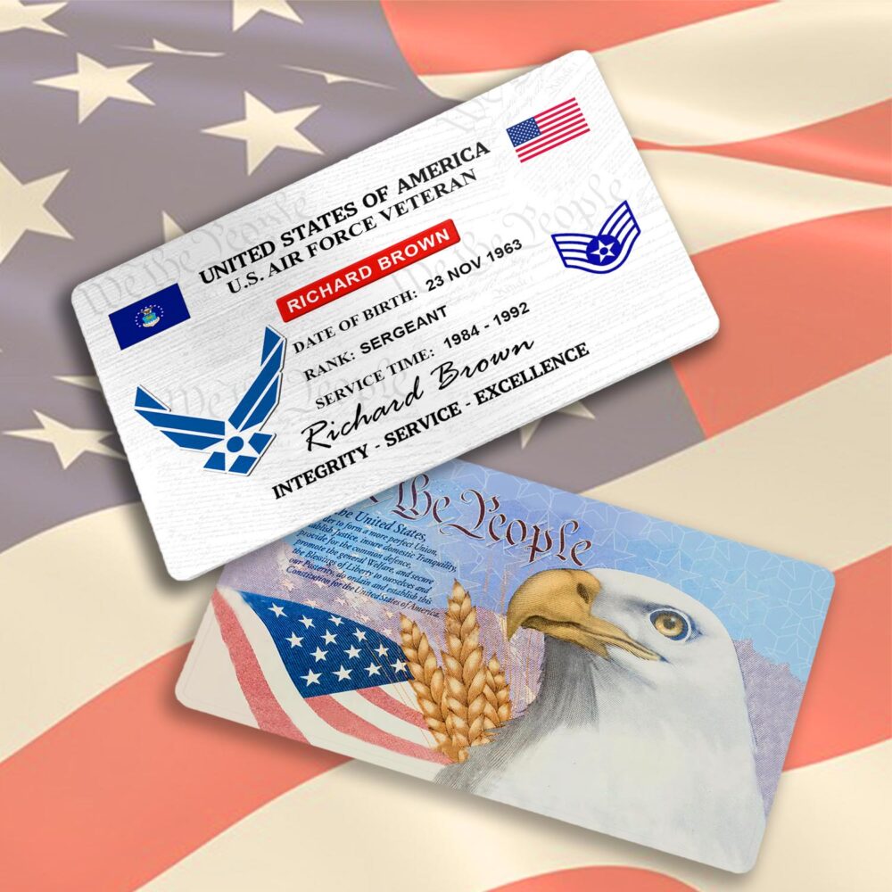 US Air Force , No One Fights Alone - Printed Metal Card - Image 3