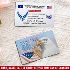 US Air Force , No One Fights Alone - Printed Metal Card