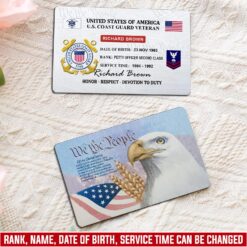 US Coast Guard, Remember - Honor - Respect - Printed Metal Card