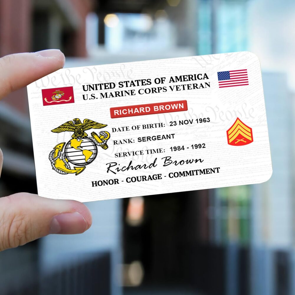 US Marine Corps, W 3 Marines Chief Warrant Officer 3 - Printed Metal Card - Image 2