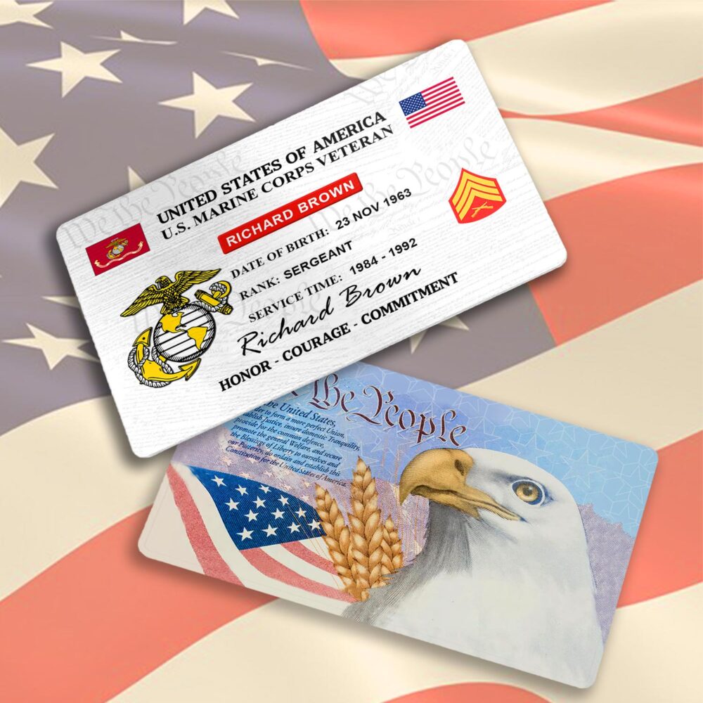 US Marine Corps, W 3 Marines Chief Warrant Officer 3 - Printed Metal Card - Image 3