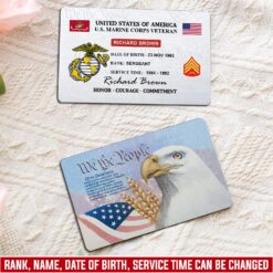 US Marine Corps, W 3 Marines Chief Warrant Officer 3 - Printed Metal Card