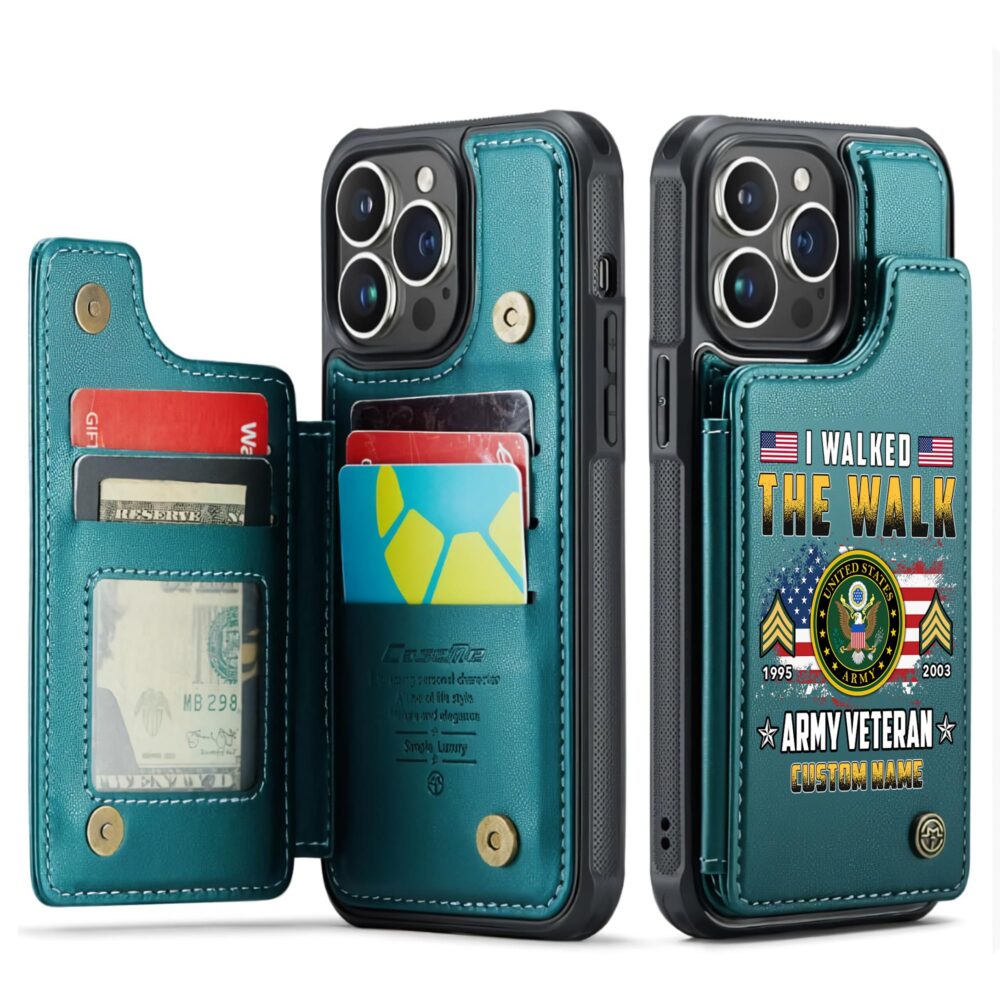 US Army, Freedom Over Fear - Leather Flip Phone Case - Image 5