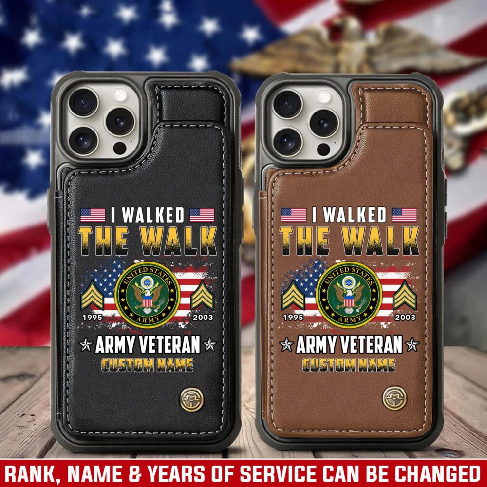 US Army, Freedom Over Fear - Leather Flip Phone Case