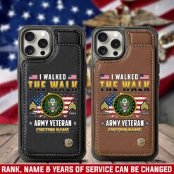 US Army, Freedom Over Fear - Leather Flip Phone Case