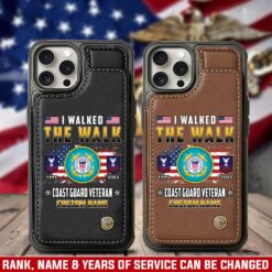 US Coast Guard, E 4 Gold - Leather Flip Phone Case