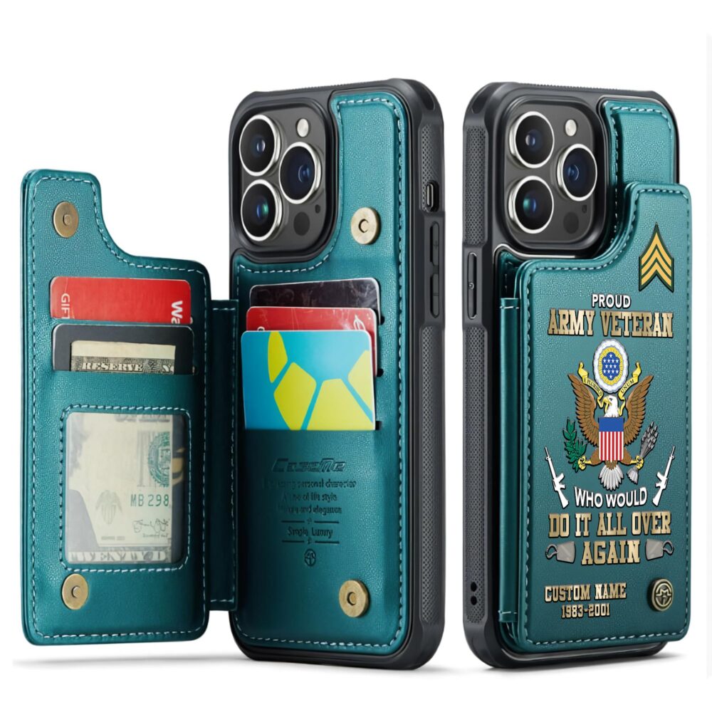 US Army, Honoring All Who Served - Leather Flip Phone Case - Image 5