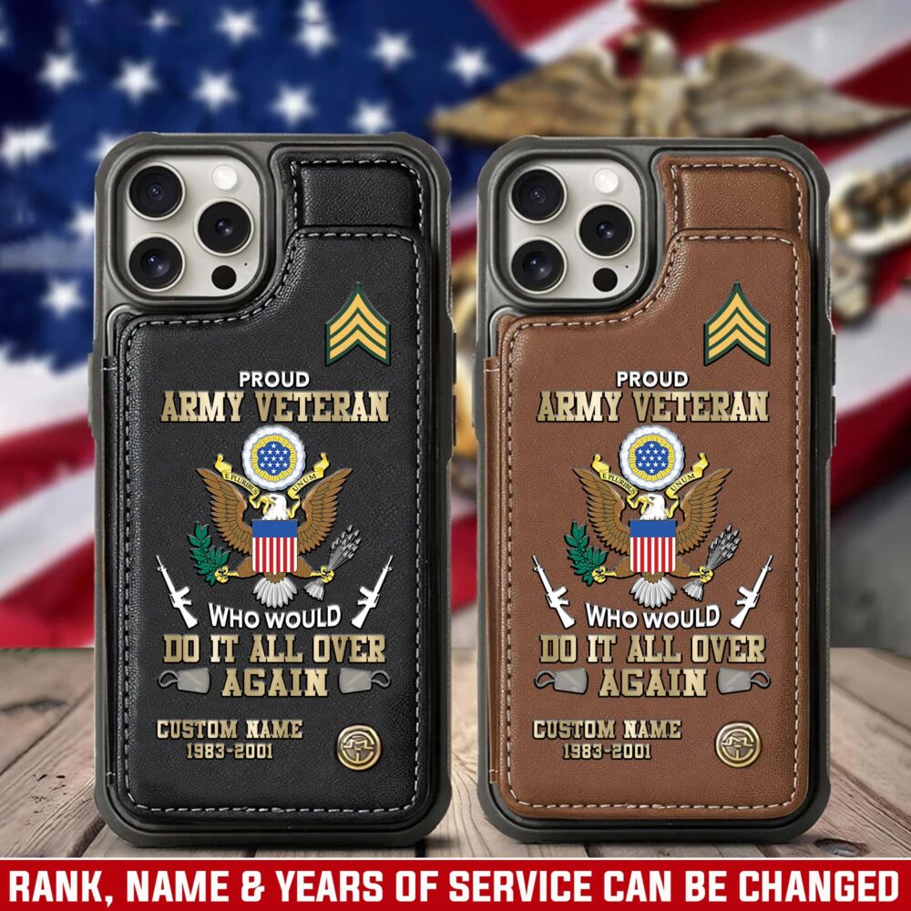 US Army, Honoring All Who Served - Leather Flip Phone Case
