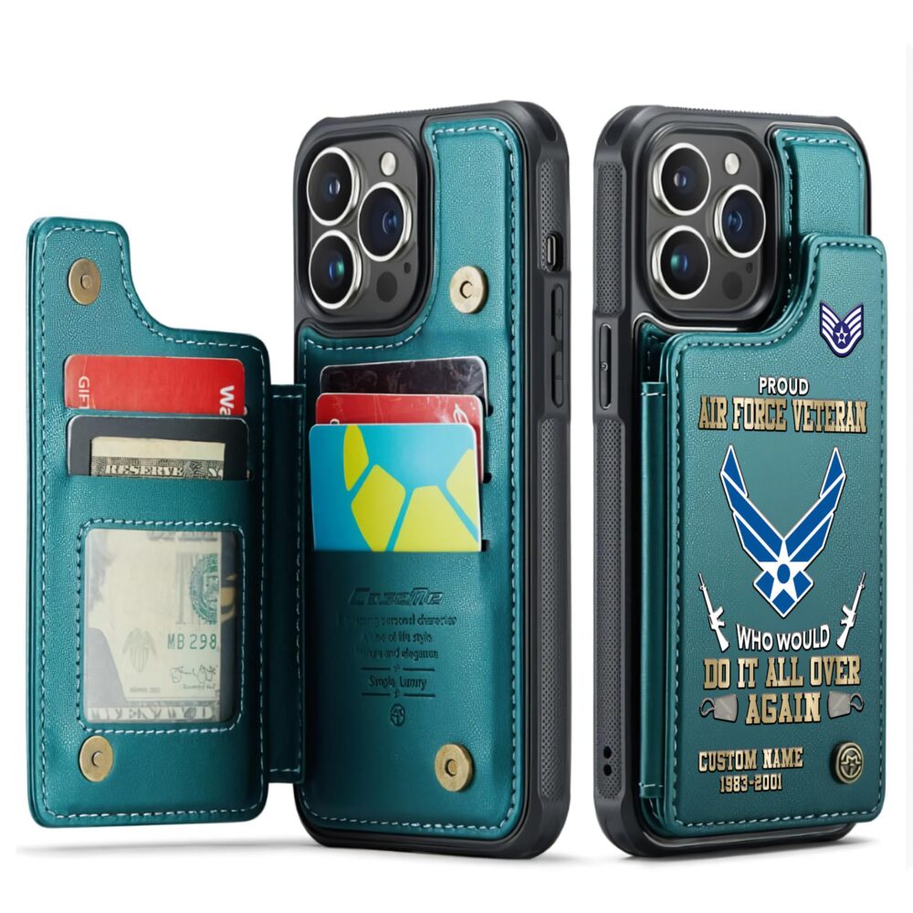 US Air Force , No One Gets Left Behind - Leather Flip Phone Case - Image 5