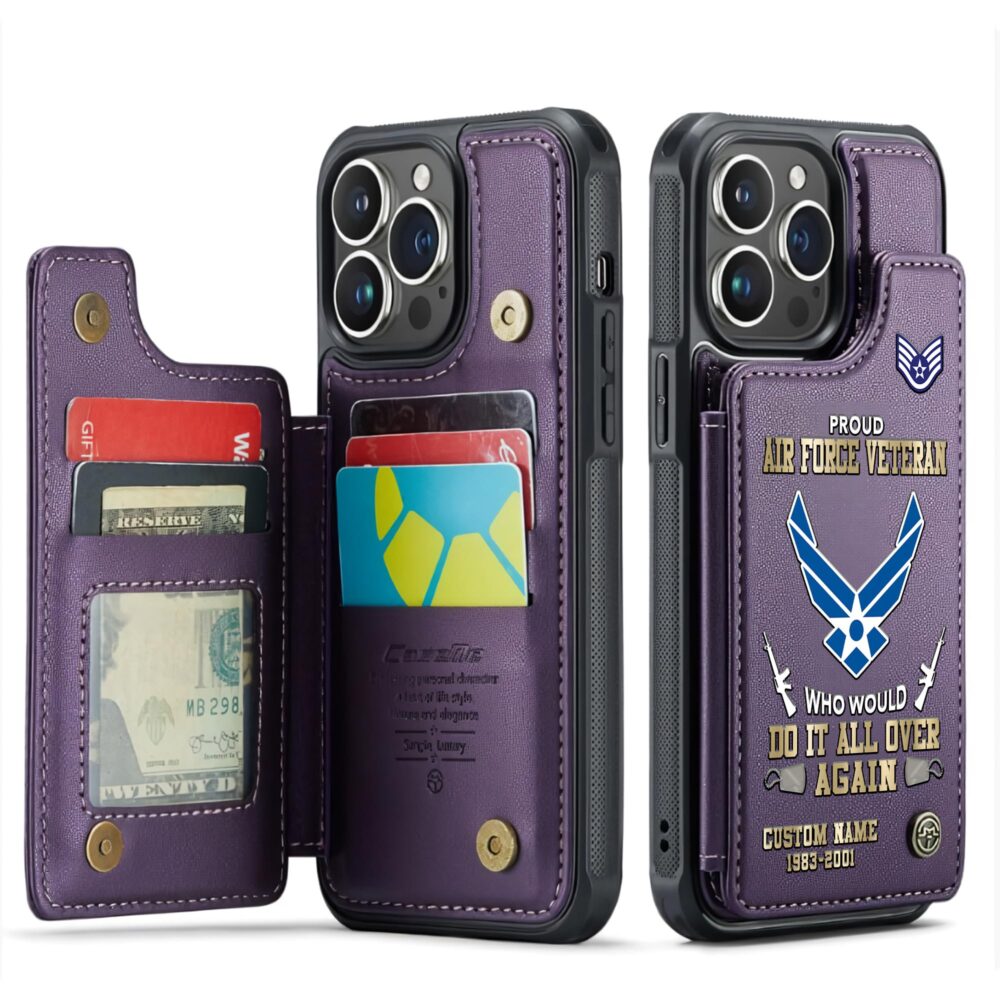 US Air Force , No One Gets Left Behind - Leather Flip Phone Case - Image 6