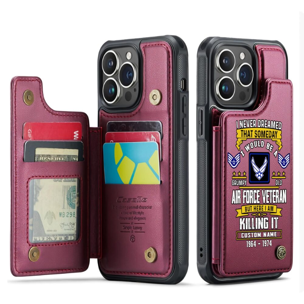 US Air Force , Served With Pride - Leather Flip Phone Case - Image 4