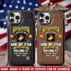 US Marine Corps, E 8 Marines Master Sergeant - Leather Flip Phone Case