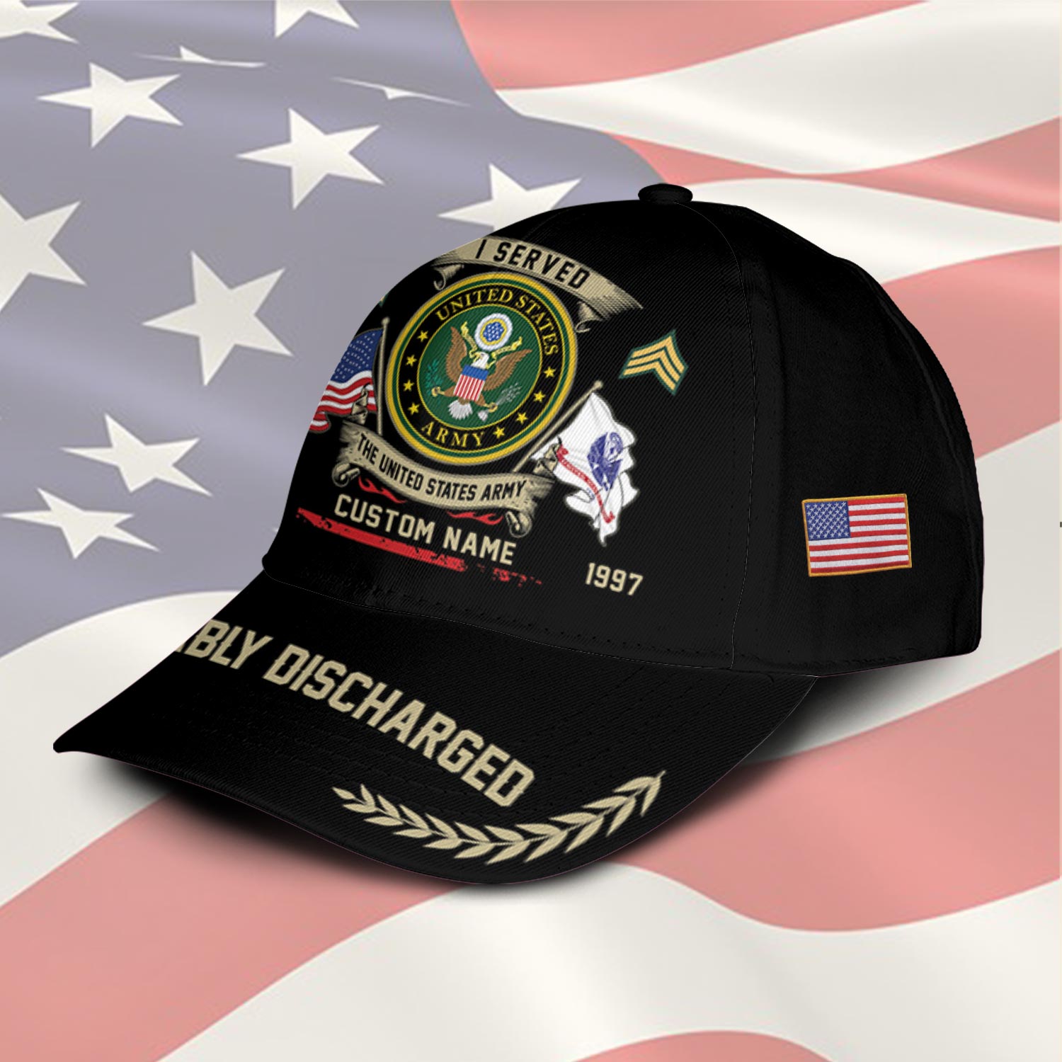 US Army, American By Birth, Veteran By Choice - Classic Cap - Image 2