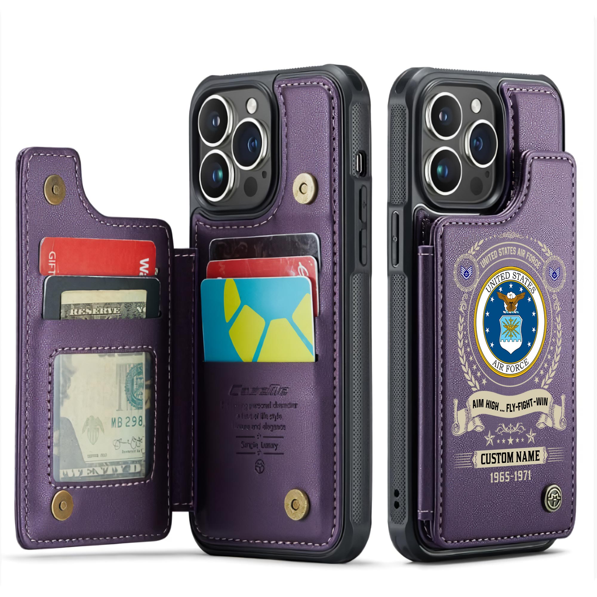 US Air Force , No One Fights Alone - Leather Flip Phone Case - Image 6