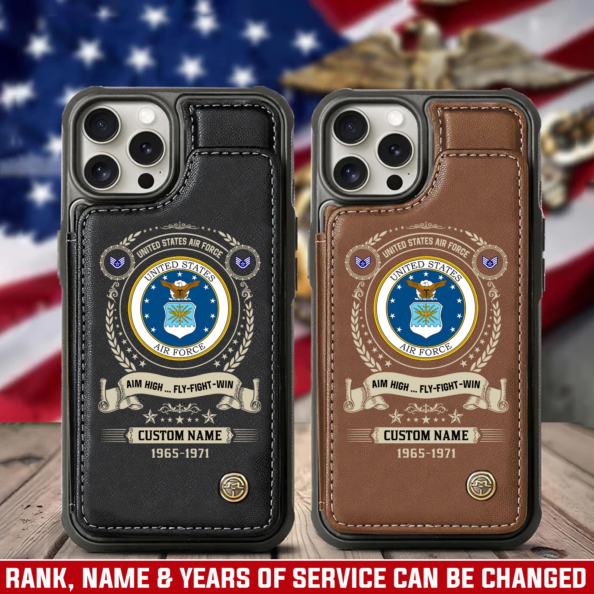 US Air Force , No One Fights Alone - Leather Flip Phone Case