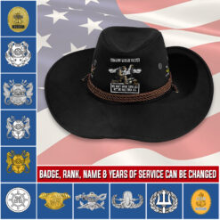 Navy Badge, Land Of The Free, Because Of The Brave - Cowboy Hat