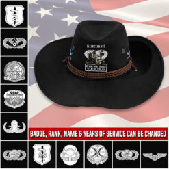 Air Force Badge, Remember - Honor - Respect - Cowboy Hat
