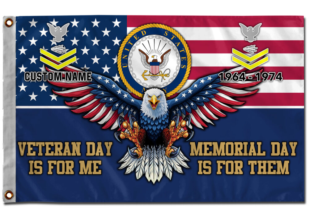 US Navy, American By Birth, Veteran By Choice - Flying Flag 5×8 Feet(152×244 Cm) - Image 2