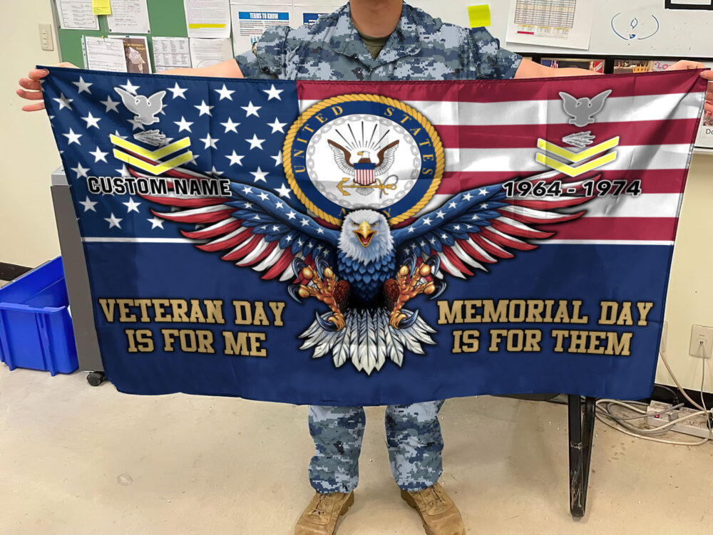 US Navy, American By Birth, Veteran By Choice - Flying Flag 5×8 Feet(152×244 Cm) - Image 3