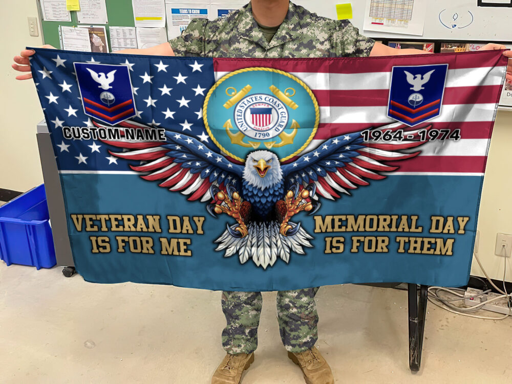US Coast Guard, American By Birth, Veteran By Choice - Flying Flag 5×8 Feet(152×244 Cm) - Image 3