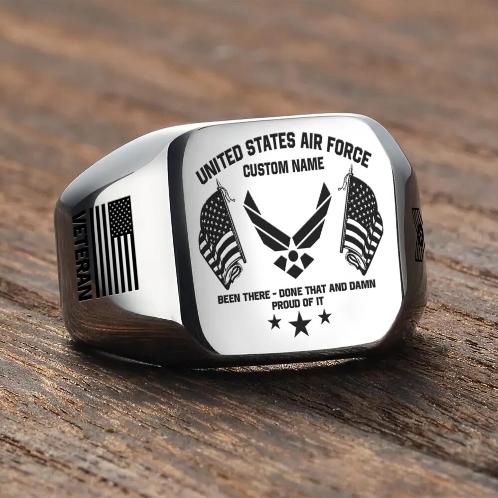 US Air Force , Honor The Fallen - Engraved Men's Ring - Image 3